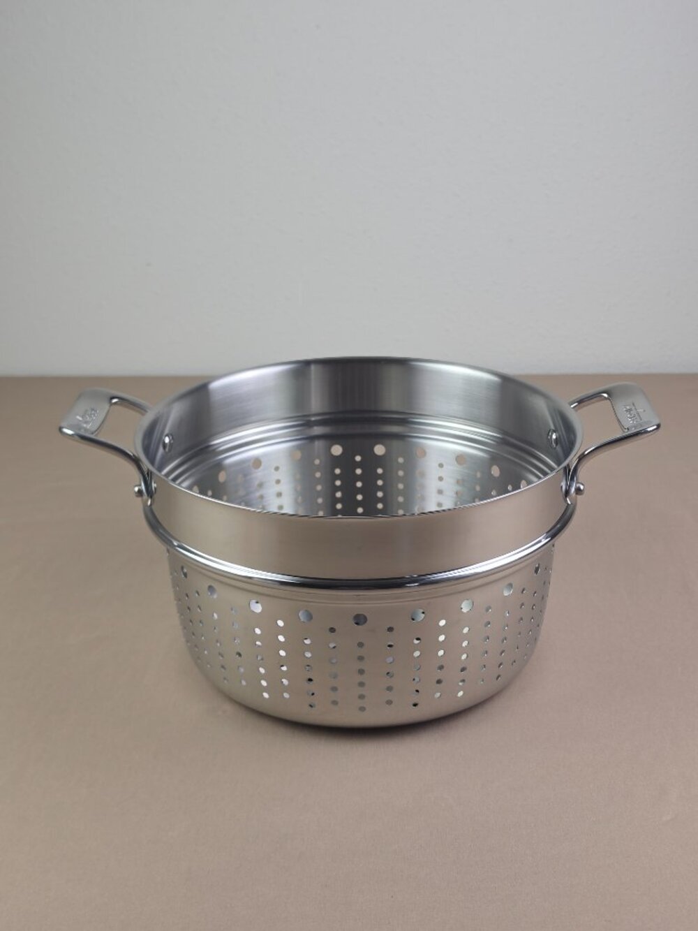 All-Clad 7 Quart Stainless Steel Pasta Strainer Collander Stockpot Insert